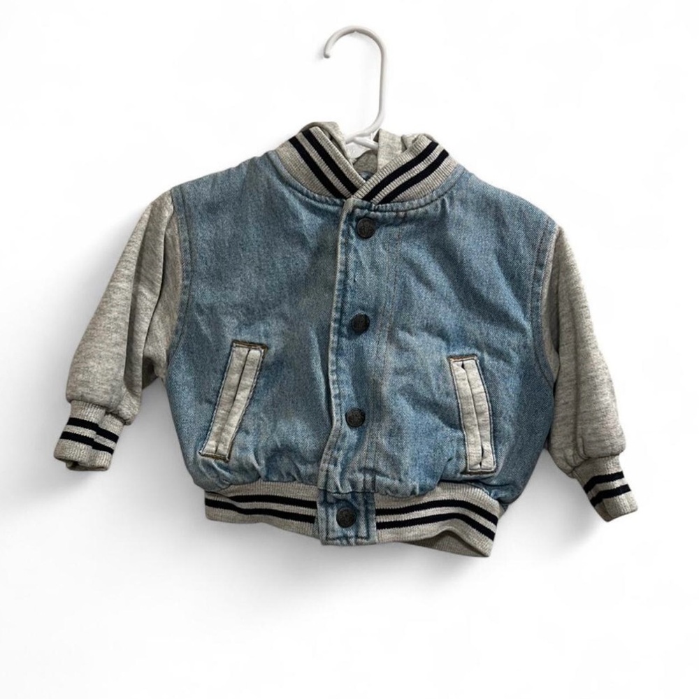 Chic Denim and Gray Kids Jean Jacket